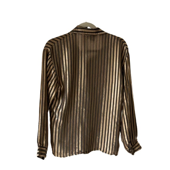 Exposé Vintage Gold and Black Striped Shirt - Picture 2 of 5